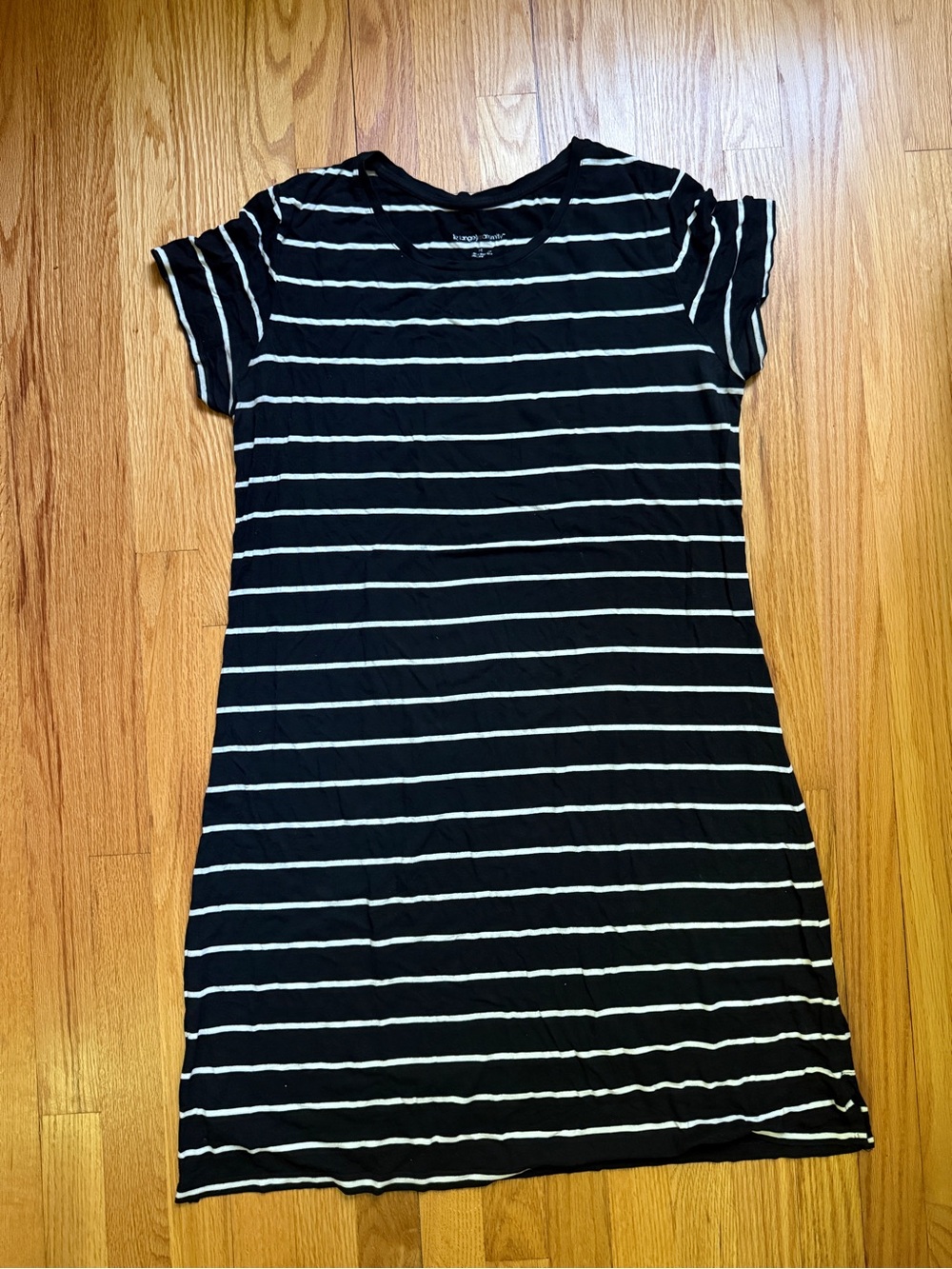 Liz Lange Maternity Black and White Striped Tee Shirt Dress